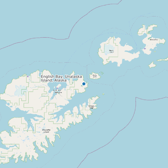 Map of English Bay, Unalaska Island, Alaska Tide Prediction Station