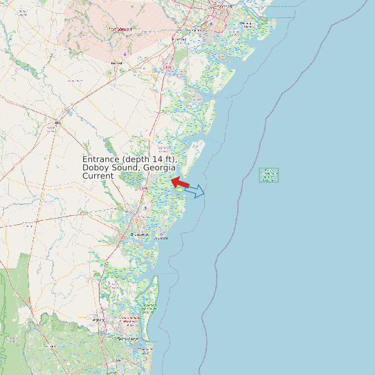 Map of Entrance (depth 14 ft), Doboy Sound, Georgia Current Prediction Station