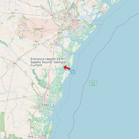Map of Entrance (depth 19 ft), Sapelo Sound, Georgia Current Prediction Station