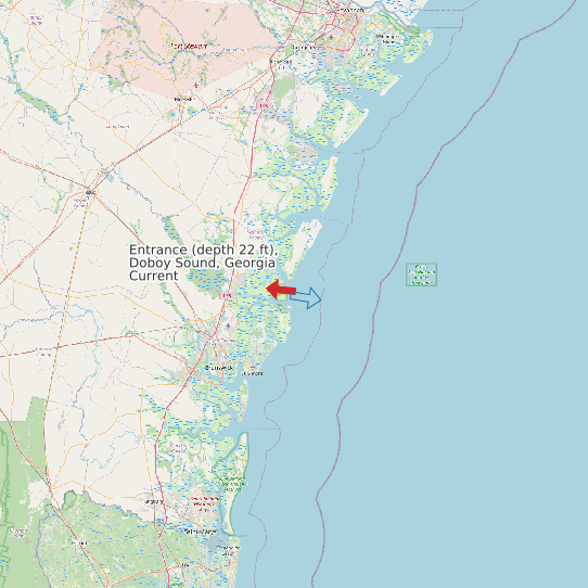 Entrance (depth 22 ft), Doboy Sound, Georgia Current map