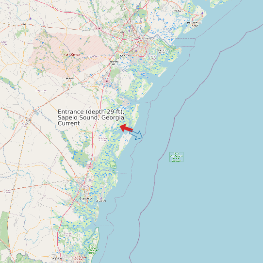Map of Entrance (depth 29 ft), Sapelo Sound, Georgia Current Prediction Station