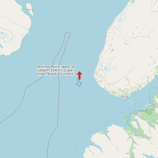 Anchor Point, west of (depth 104 ft), Cook Inlet, Alaska Current map