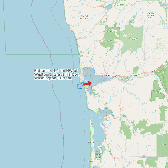 Map of Entrance, 1.1 mi NW of Westport, Grays Harbor, Washington Current Prediction Station