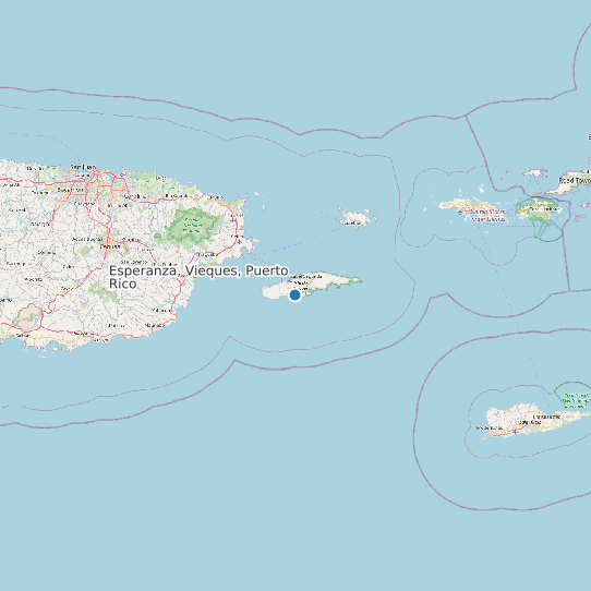 Map of Esperanza, Vieques, Puerto Rico Tide Prediction Station
