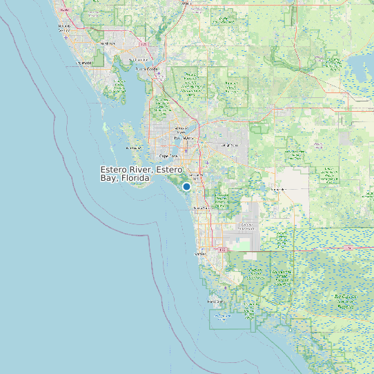Estero River, Estero Bay, Florida map