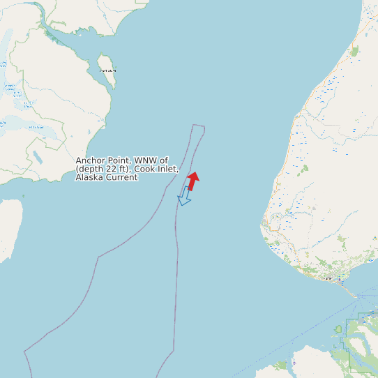 Map of Anchor Point, WNW of (depth 22 ft), Cook Inlet, Alaska Current Prediction Station
