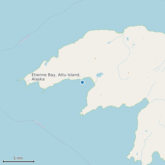 Map of Etienne Bay, Attu Island, Alaska Tide Prediction Station
