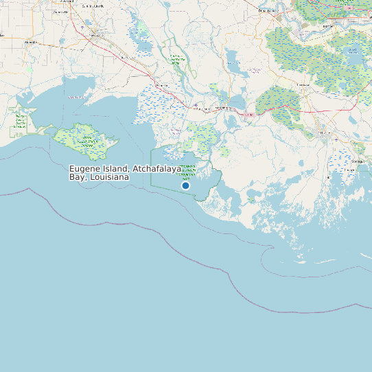 Eugene Island, Atchafalaya Bay, Louisiana map