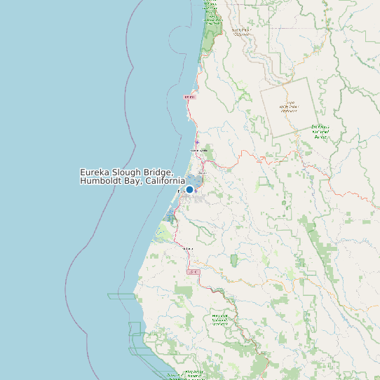 Eureka Slough Bridge, Humboldt Bay, California map