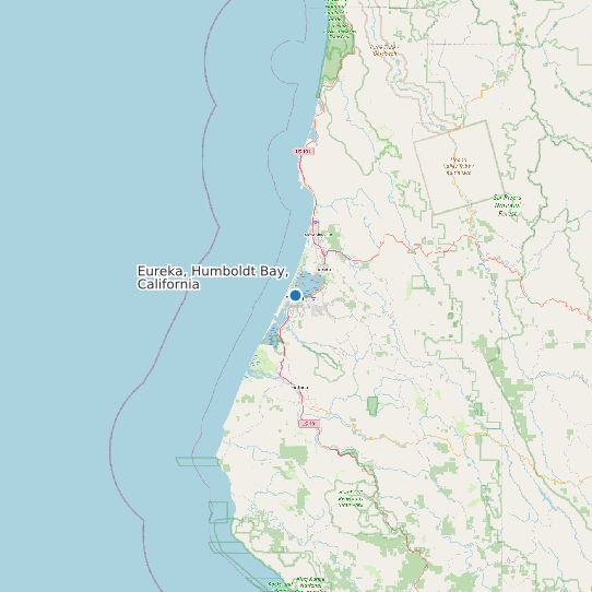 Eureka, Humboldt Bay, California map