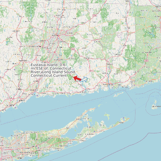 Map of Eustasia Island, 0.6 mi ESE of, Connecticut River, Long Island Sound, Connecticut Current Prediction Station