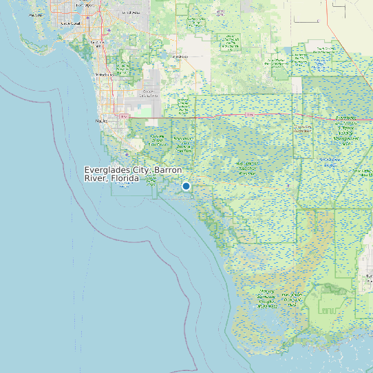 Map of Everglades City, Barron River, Florida Tide Prediction Station