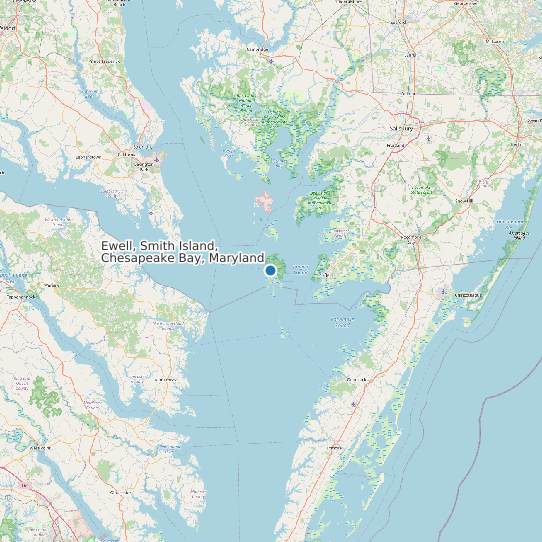Map of Ewell, Smith Island, Chesapeake Bay, Maryland Tide Prediction Station
