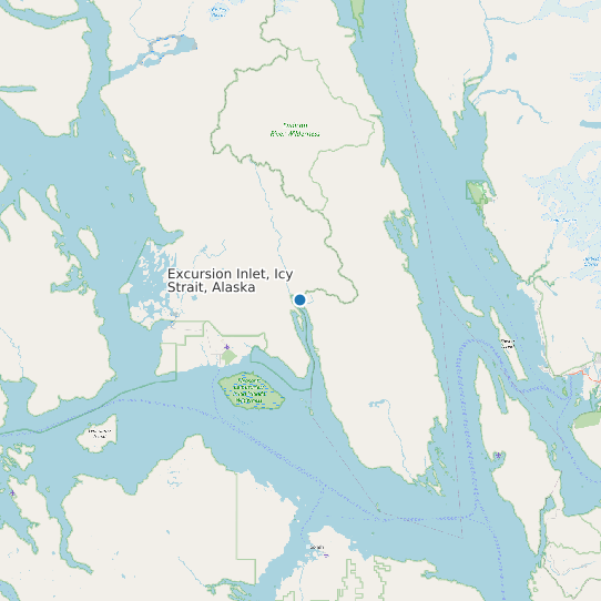Map of Excursion Inlet, Icy Strait, Alaska Tide Prediction Station