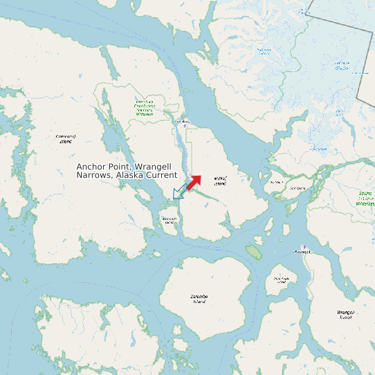 Map of Anchor Point, Wrangell Narrows, Alaska Current Prediction Station