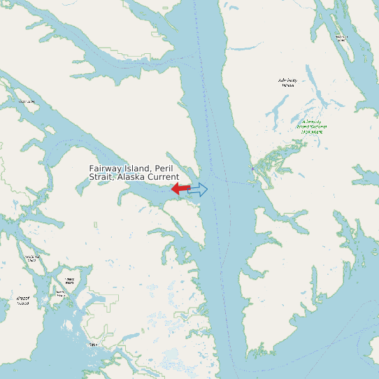 Fairway Island, Peril Strait, Alaska Current map