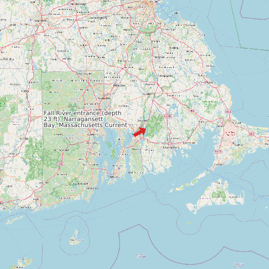Fall River entrance (depth 23 ft), Narragansett Bay, Massachusetts Current map