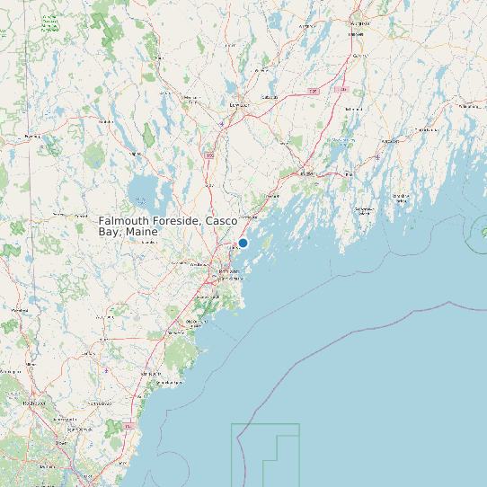 Map of Falmouth Foreside, Casco Bay, Maine Tide Prediction Station