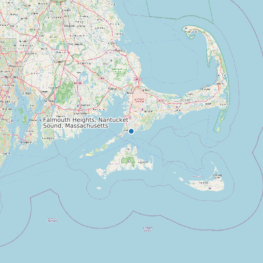 Map of Falmouth Heights, Nantucket Sound, Massachusetts Tide Prediction Station