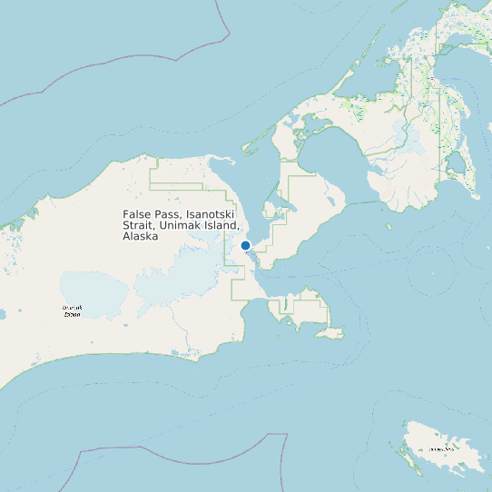 False Pass, Isanotski Strait, Unimak Island, Alaska map