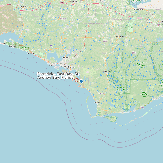 Map of Farmdale, East Bay, St. Andrew Bay, Florida Tide Prediction Station