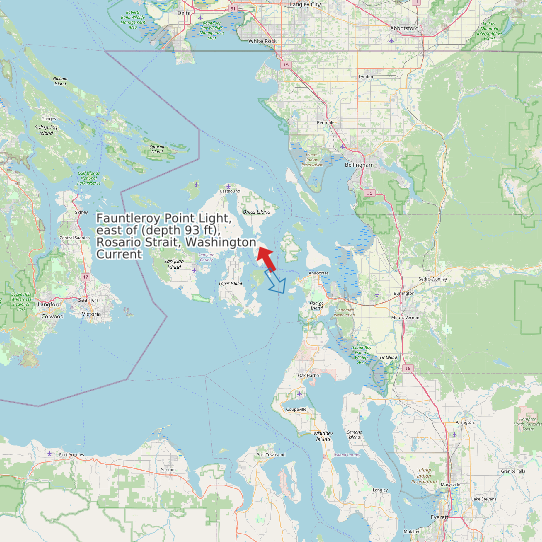 Fauntleroy Point Light, east of (depth 93 ft), Rosario Strait, Washington Current map