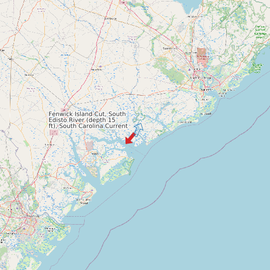 Fenwick Island Cut, South Edisto River (depth 15 ft), South Carolina Current map