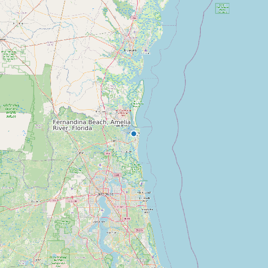 Map of Fernandina Beach, Amelia River, Florida Tide Prediction Station