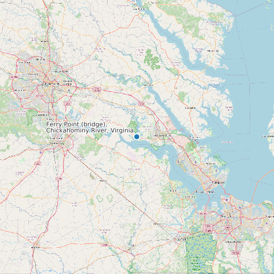 Ferry Point (bridge), Chickahominy River, Virginia map