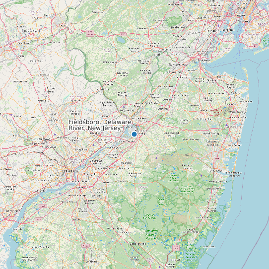 Map of Fieldsboro, Delaware River, New Jersey Tide Prediction Station