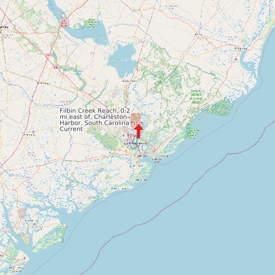 Filbin Creek Reach, 0.2 mi east of, Charleston Harbor, South Carolina Current map