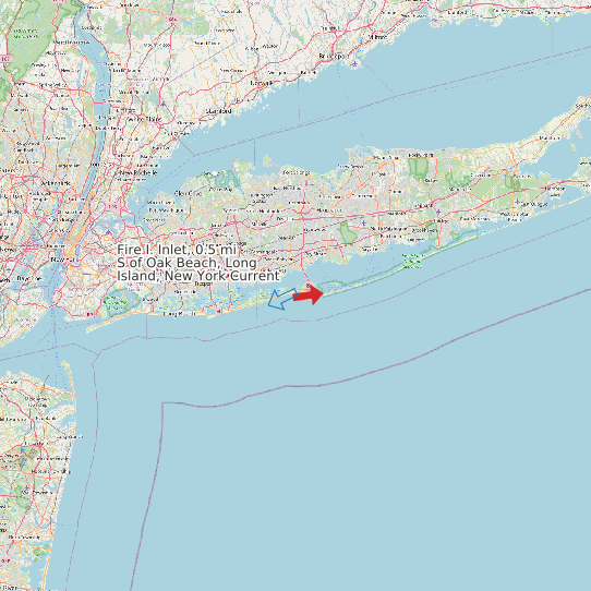 Map of Fire I. Inlet, 0.5 mi S of Oak Beach, Long Island, New York Current Prediction Station