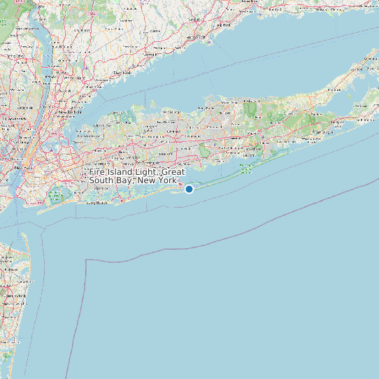 Map of Fire Island Light, Great South Bay, New York Tide Prediction Station