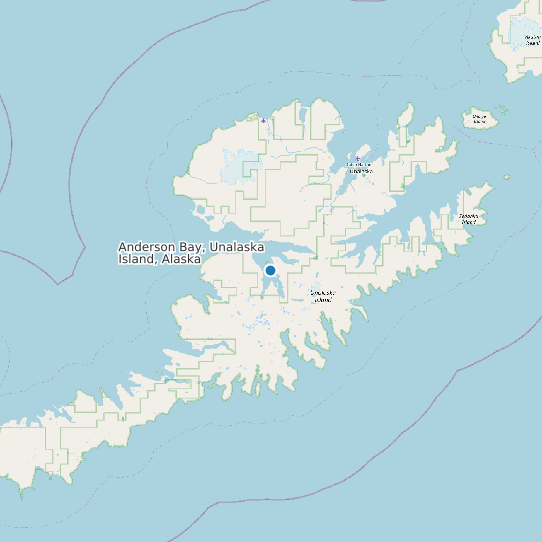 Map of Anderson Bay, Unalaska Island, Alaska Tide Prediction Station