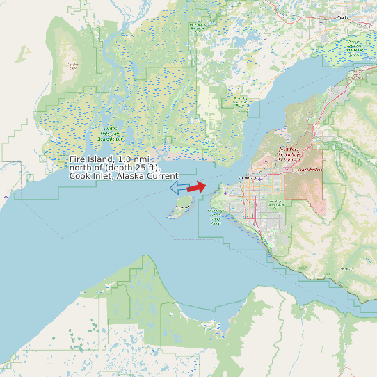Fire Island, 1.0 nmi north of (depth 25 ft), Cook Inlet, Alaska Current map