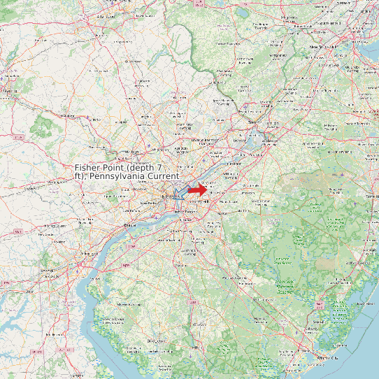 Fisher Point (depth 7 ft), Pennsylvania Current map