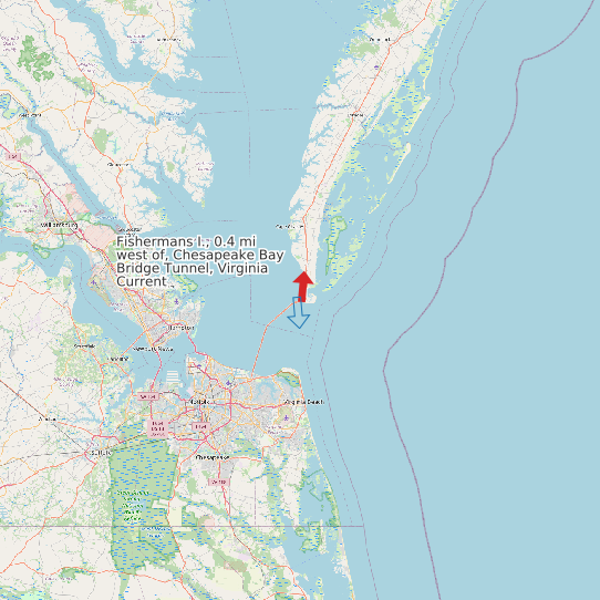 Fishermans I., 0.4 mi west of, Chesapeake Bay Bridge Tunnel, Virginia Current map