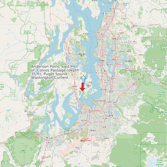Map of Anderson Point, east of, Colvos Passage (depth 35 ft), Puget Sound, Washington Current Prediction Station