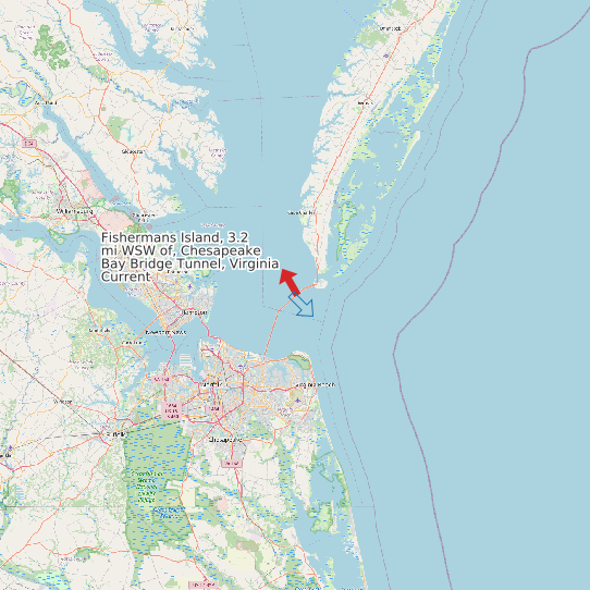 Fishermans Island, 3.2 mi WSW of, Chesapeake Bay Bridge Tunnel, Virginia Current map