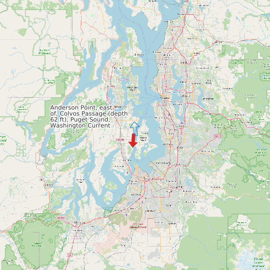 Anderson Point, east of, Colvos Passage (depth 62 ft), Puget Sound, Washington Current map