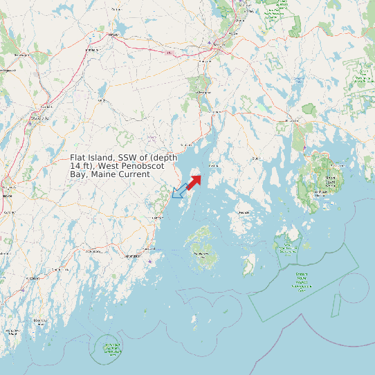 Flat Island, SSW of (depth 14 ft), West Penobscot Bay, Maine Current map