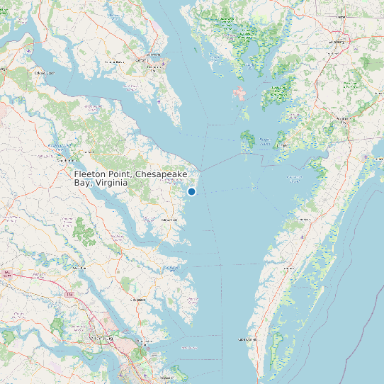 Map of Fleeton Point, Chesapeake Bay, Virginia Tide Prediction Station