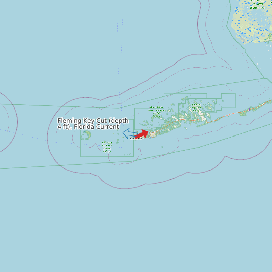 Fleming Key Cut (depth 4 ft), Florida Current map