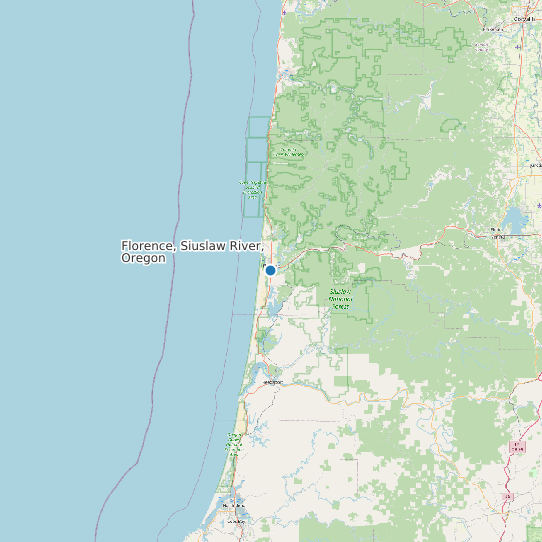 Florence, Siuslaw River, Oregon map