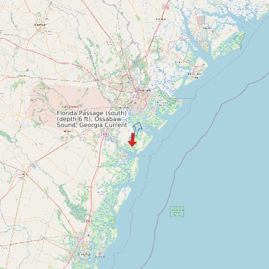 Map of Florida Passage (south) (depth 6 ft), Ossabaw Sound, Georgia Current Prediction Station
