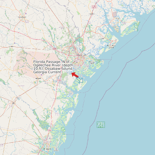 Florida Passage, N of, Ogeechee River (depth 10 ft), Ossabaw Sound, Georgia Current map