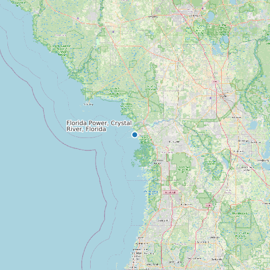 Map of Florida Power, Crystal River, Florida Tide Prediction Station