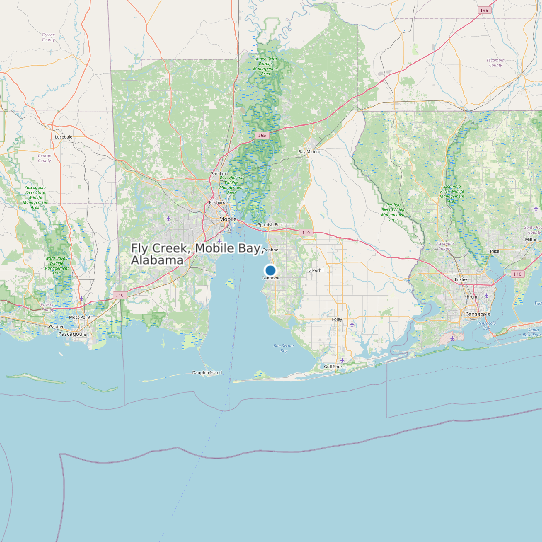 Fly Creek, Mobile Bay, Alabama map