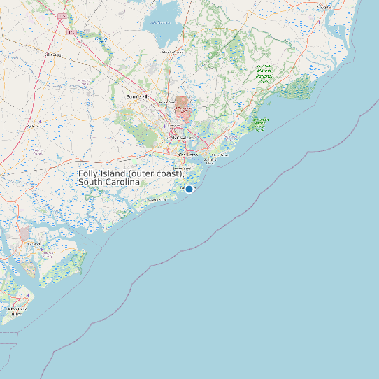 Folly Island (outer coast), South Carolina map