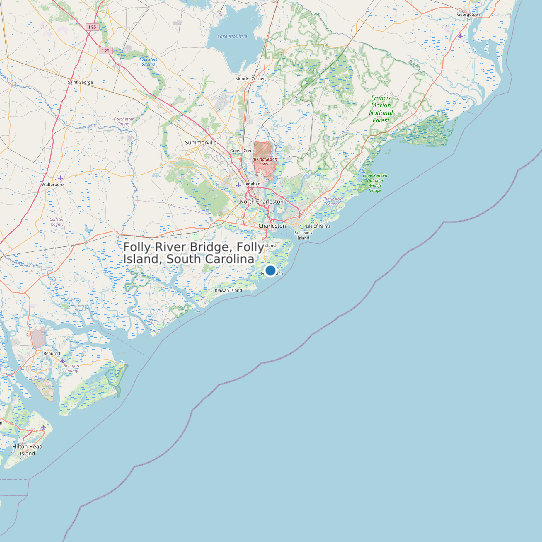 Folly River Bridge, Folly Island, South Carolina map